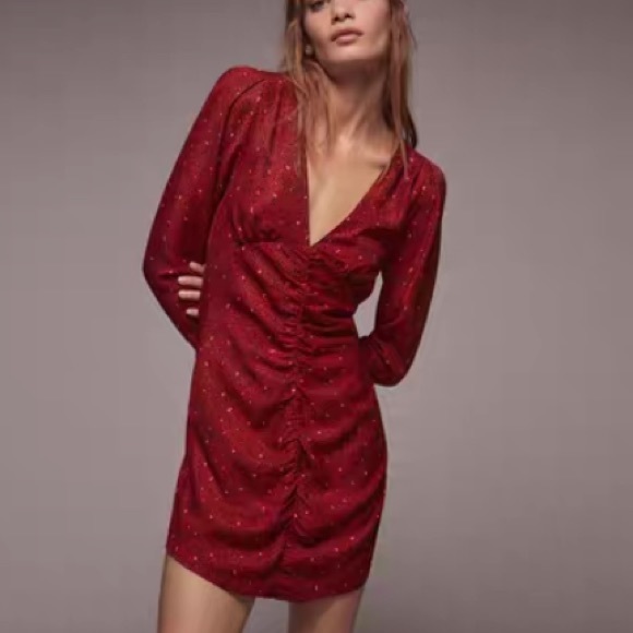 ZARA ruching Printed dress - Picture 8 of 14